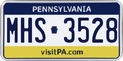 PA license plate MHS3528