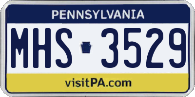 PA license plate MHS3529