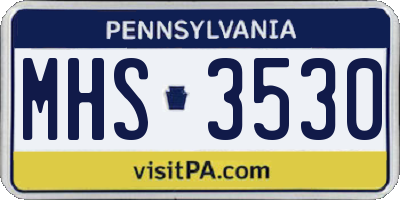 PA license plate MHS3530