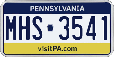 PA license plate MHS3541
