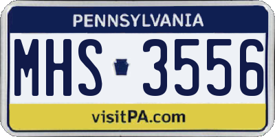 PA license plate MHS3556