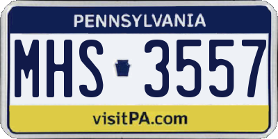 PA license plate MHS3557