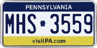 PA license plate MHS3559