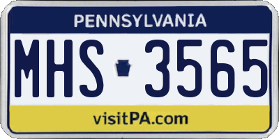 PA license plate MHS3565