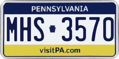 PA license plate MHS3570