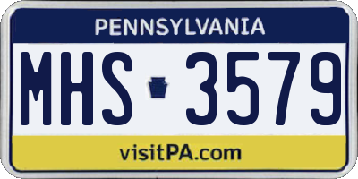 PA license plate MHS3579