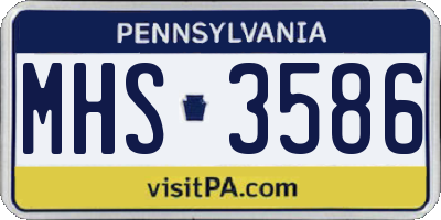 PA license plate MHS3586