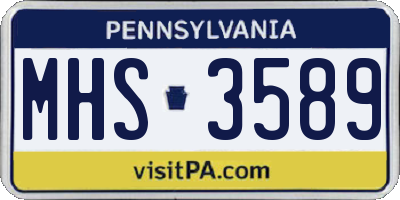 PA license plate MHS3589