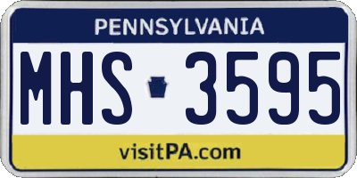 PA license plate MHS3595