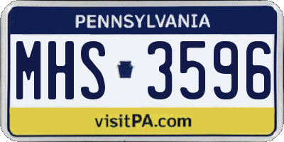 PA license plate MHS3596