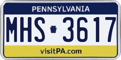 PA license plate MHS3617