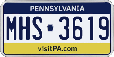 PA license plate MHS3619