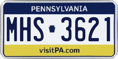 PA license plate MHS3621