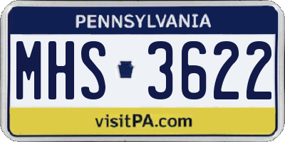 PA license plate MHS3622