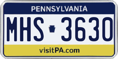 PA license plate MHS3630
