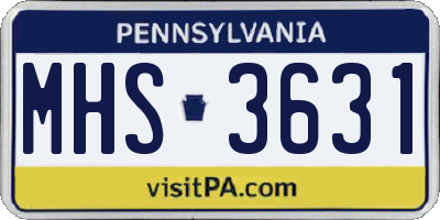 PA license plate MHS3631