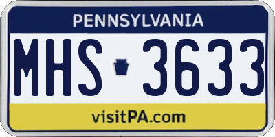 PA license plate MHS3633