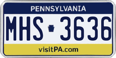 PA license plate MHS3636