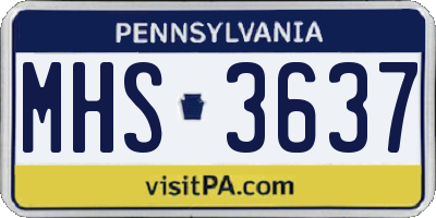 PA license plate MHS3637