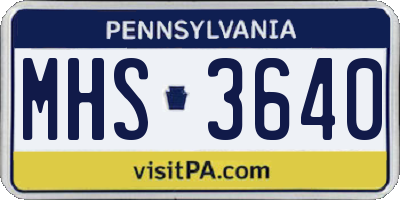 PA license plate MHS3640