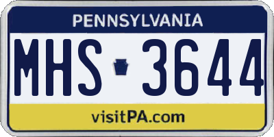 PA license plate MHS3644