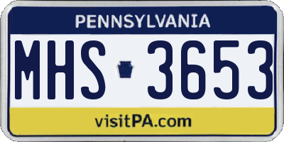 PA license plate MHS3653