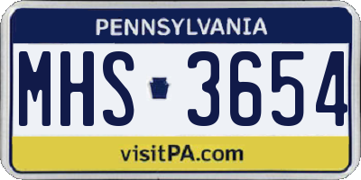 PA license plate MHS3654