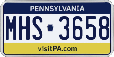 PA license plate MHS3658