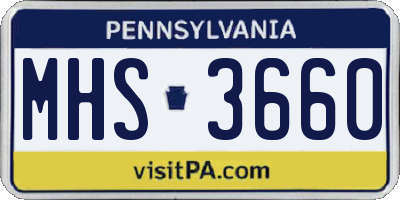 PA license plate MHS3660