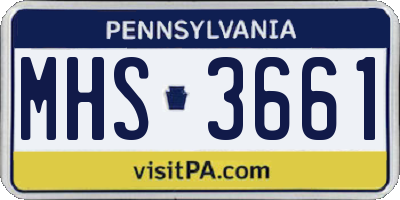 PA license plate MHS3661