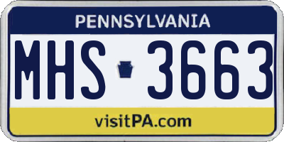 PA license plate MHS3663