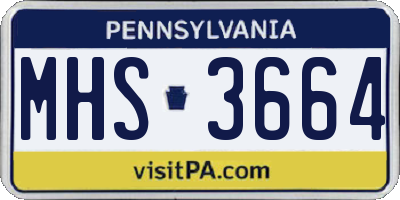 PA license plate MHS3664