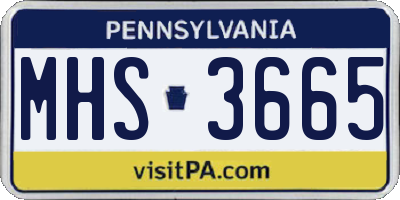 PA license plate MHS3665
