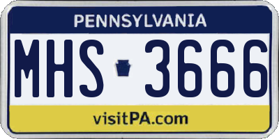 PA license plate MHS3666