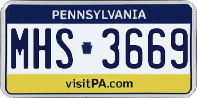 PA license plate MHS3669