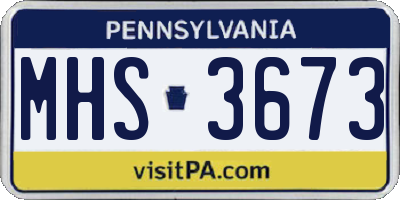 PA license plate MHS3673