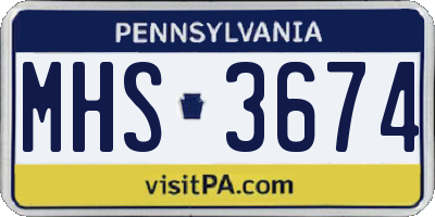 PA license plate MHS3674