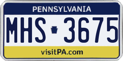 PA license plate MHS3675