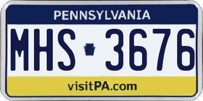 PA license plate MHS3676