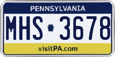 PA license plate MHS3678