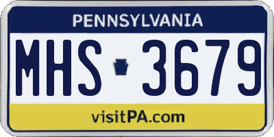 PA license plate MHS3679