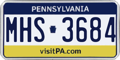 PA license plate MHS3684