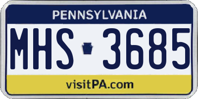 PA license plate MHS3685
