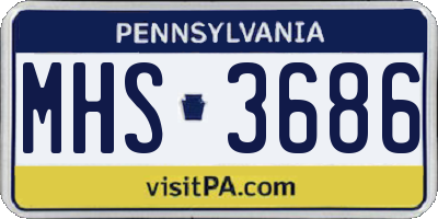 PA license plate MHS3686