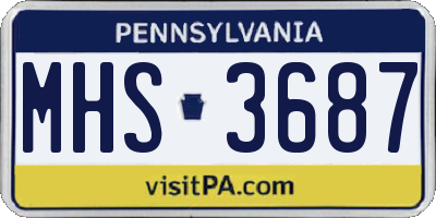 PA license plate MHS3687