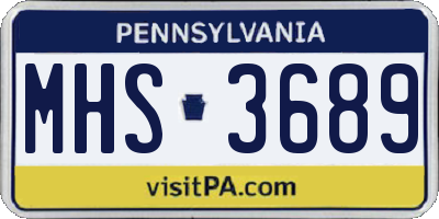PA license plate MHS3689