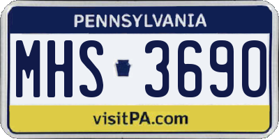 PA license plate MHS3690