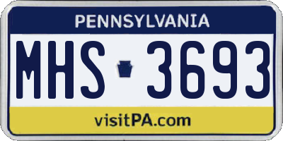 PA license plate MHS3693