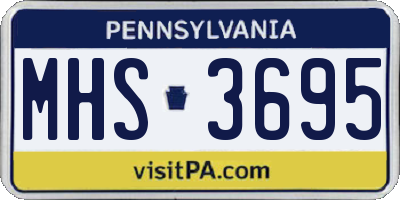 PA license plate MHS3695