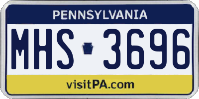 PA license plate MHS3696